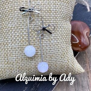 Alquimia by Ady Silver and White Earrings